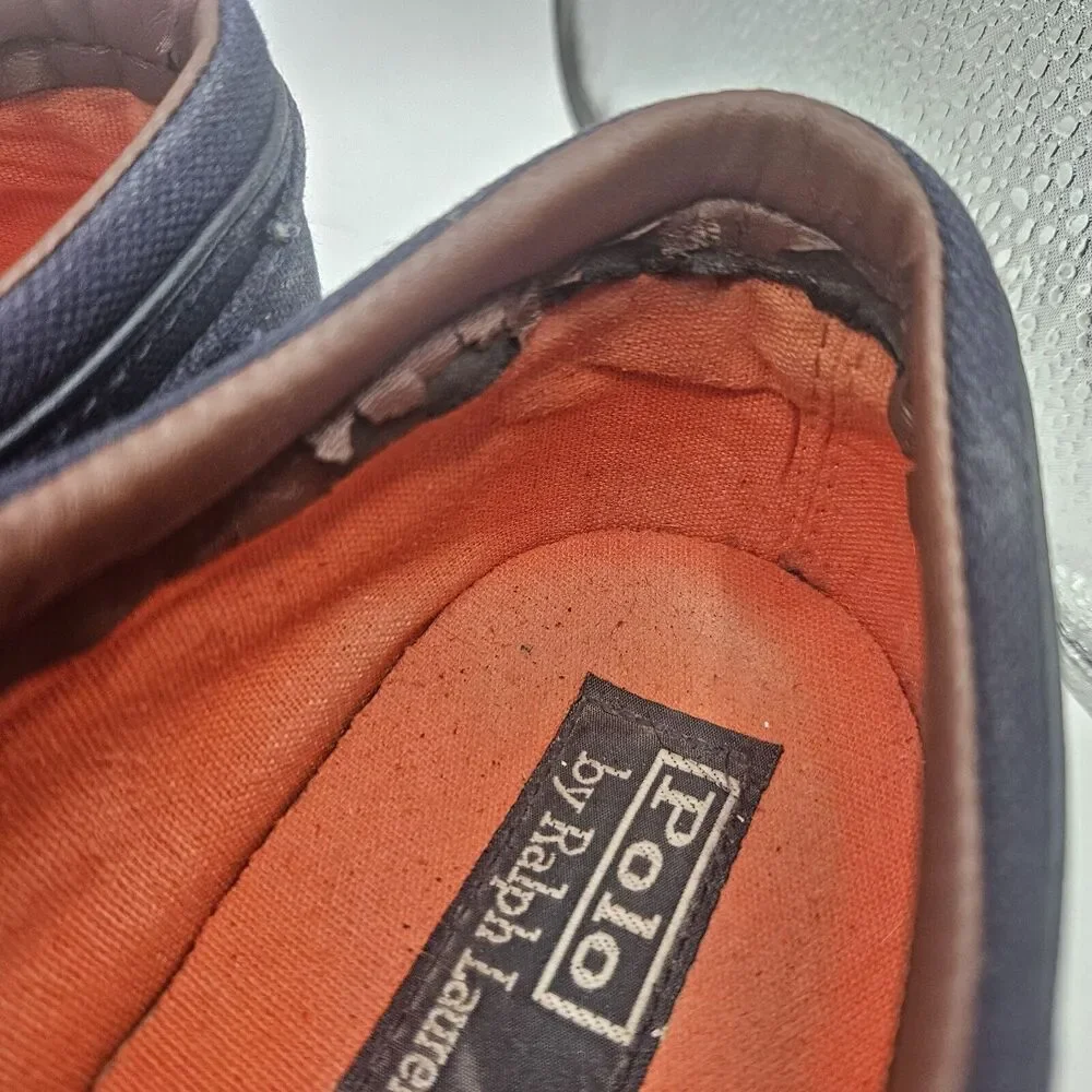 POLO PALPH LAUREN MENS CANVAS‎ FAXON LOW SNEAKER DENIM NAVY SIZE 12D